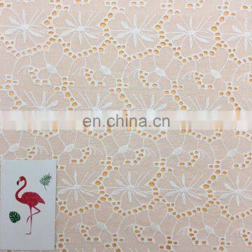 OLF200268 Flower design 100% white cotton Malaysia lace embroidery fabric