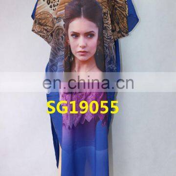 Wholesale Short Sleeve Dresses Digital Print Kaftan For Women Casual Dresses photo-4