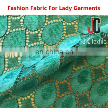 AL027 JC nylon spandex chemical elastic lace trim mint green lace fabric