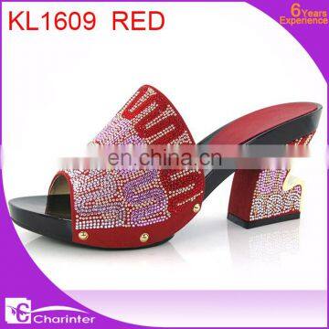 Royal Blue Italian Ladies Shoes African Slipper Ladies Paty Shoes High Heel Slipper photo-3