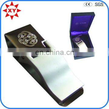 Cheap promotion gifts luxury metal money clip with engraved logo