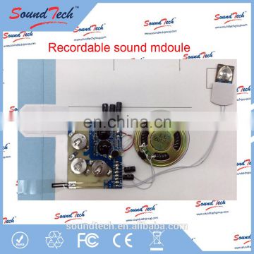 Greeting card voice recorder push button sound modules