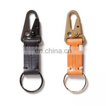 Hot Sale Promotional Real Leather Metal Carabiner Key Chain