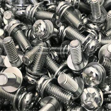 M2/M3-M6 Cross Recessed Small Pan Head Screw Single Coil Spring Lock Washer Assemblies Black Plating Screws Nut Vis DIN6900-1 ISO10664 photo-2