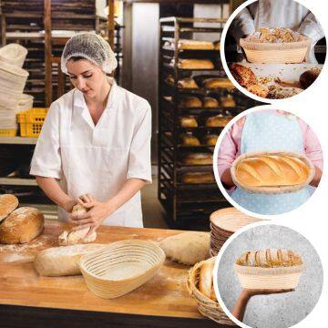Triangle Croissant Rattan Banneton Bread Proofing Basket With Cloth Cover photo-5