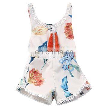 light color floral pattern Baby girl Knitted Romper Tassel accessories soft and comfortable wholesale price jumpsuit