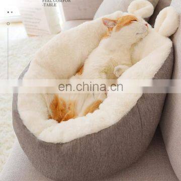 Warming Cat Bed Soft Round Pet Bed Cat Cave For Small Animals With Ant -Slip Bottom photo-5