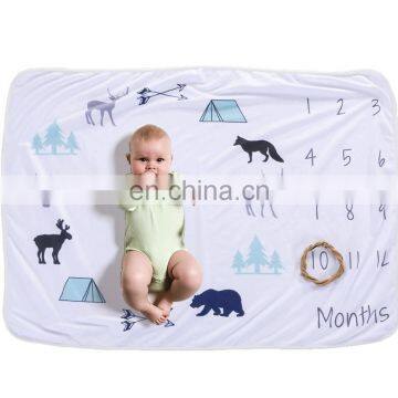 Premium Cotton Baby Milestone Blanket Monthly Fleece Blanket photo-4