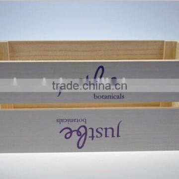 Custom logo and color solid pine wooden crate,unfinished wood crates