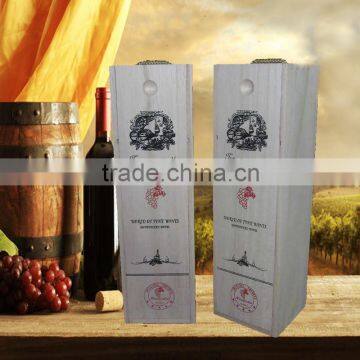 Wooden wine box for 1 bottle OEM accepted