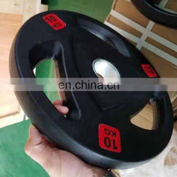 Commercial Gym Equipment Accessory LZX - 023 Rummber Covered 3 Holes Fitness Equipment Weight Plate