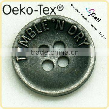 embossed customized metal 4 hole buttons