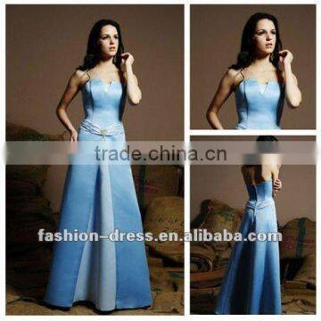 A-line Floor-length Halter Sleeveless Satin Wedding Guest Dress