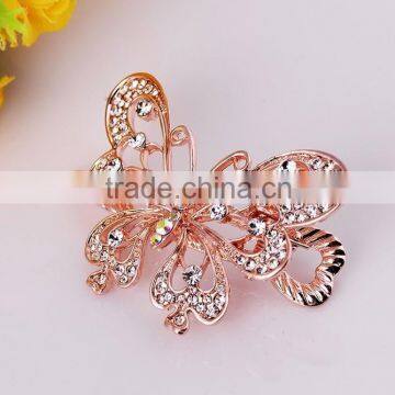 2015 new model FMYJ017 fashion metal Hollow butterfly hair barrette clip wholesale