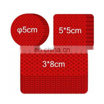 1/4Pcs New Square/Rectangle/Round Red/Blue/Orange/White/Yellow Auto Safety Reflector Tape Door Bumper Stickers Car Reflection photo-5