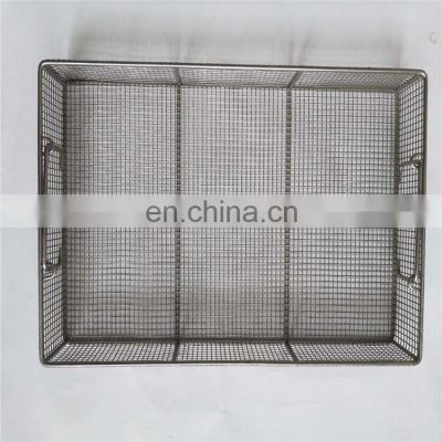 stainless steel mesh medical disinfect basket,wire mesh storage baskets,Wire Mesh Basket for Medical Sterilization