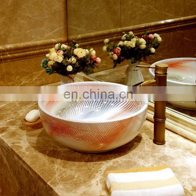 Best selling jingdezhen modern ceramic hand baisns bathroom sink