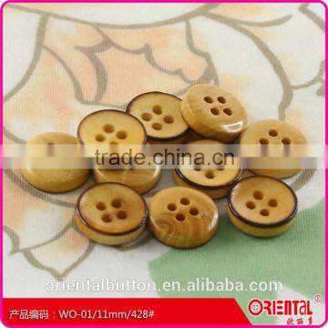 Burned Rim Small Size Holes Square Wooden Shirts Skirt Knitwear Button photo-3