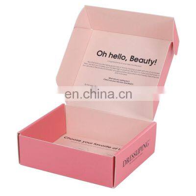 Custom Logo Cardboard Cartons Shipping Mailer Box Pink Cosmetic Set Cosmetics Mailing Skin Care Corrugated Packaging Boxes