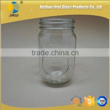 400ml Round Shape Ice Cold Clear Glass Mason Jar Without Handle photo-3