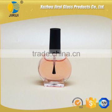 10ml Oblate Shape Clear Glass Nail Polish Bottle