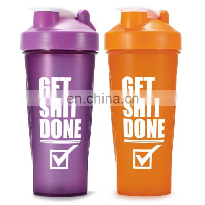 2021 ready to ship 600ml Fitness bpa free plastic spice custom logo gym shaker bottle for protein