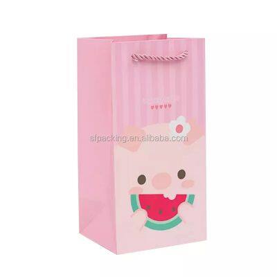 luxury printed custom shopping package white paper bags