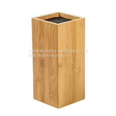 Hot Selling Natural Anti-slip Durable Wood/bamboo Knife Block With Nylon Straw Knife Holder