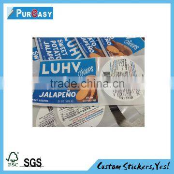 Customized food adhesive sticker label printing