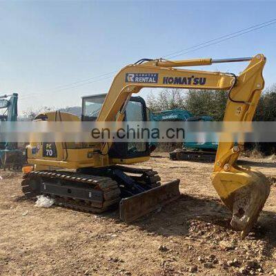 Japan original made hydraulic excavator machinery komatsu pc70-8 mini digger with dozer blader