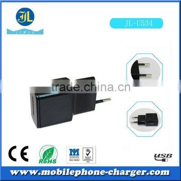 Free Sample EU Plug Wall Charger for Mobile Phone 5V 1A USB Travel Charger