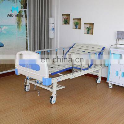 Hospital Equipment Aluminum Alloy Guardrail Adjustable Manual Patient Economic 2 Cranks Medical Hospital Bed Med Beds photo-3