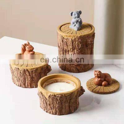 Eco-Friendly Custom Cement Candles Jar Holder Container Home Decoration Luxury Fragrance Scented Soy Wax Candles photo-2