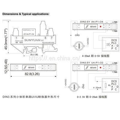4-20mA to 0-5V Instrumentation and Sensor Signal Transmission Transmitter photo-5