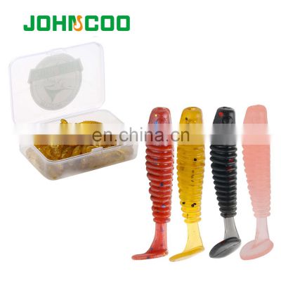 JOHNCOO 35mm 0.7g Paddle Tail Fishing Bass Pike Zander Soft Baits 50pcs/box