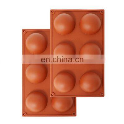 6 Holes Sphere Silicone Bomb Half Circle Baking Mold For Chocolate Cake Jelly Pudding Handmade Soap Round Shape Silicone Mold