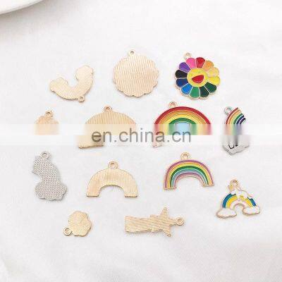 40pcs Mixed Enamel Rainbow Cloud Flowers Charms Beads DIY Earrings Bracelet Pendant Necklace Accessories For Jewelry Making photo-3