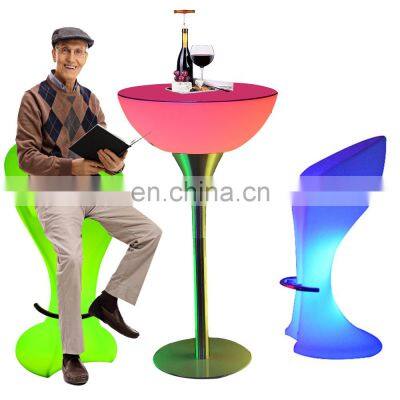 high top glowing set cocktail Led tables club nightclub bar chair party tables illuminated led light cocktail table