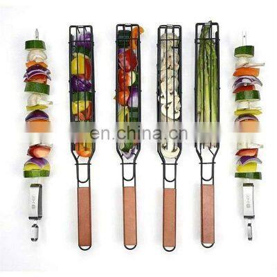 Portable Stainless Steel  BBQ Tool Set Grilling Baskets for Fish Chicken and Onion