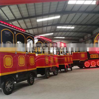 Trackless Train Sightseeing Road Tourist Fairground Entertainment Amusement Park Train Rides for Sale photo-3