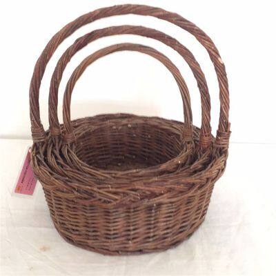 A Woven Basket For Decoration Arc Top Shape Wicker Basket