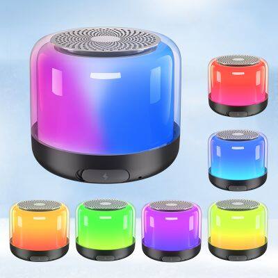 Mini Portable Wireless Bluetooth Speaker RGB LED Light Battery Powered for Outdoor Party photo-5
