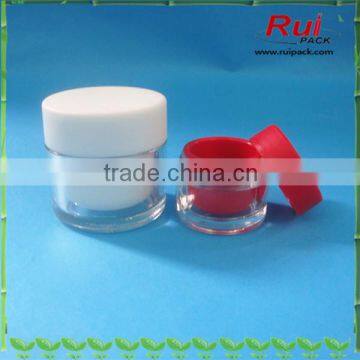 cosmetic plastic cream jar sample packaging,double layer skin care cream jar