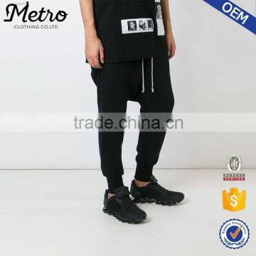 OEM stylish latest design cotton drop crotch pants harem pants for man