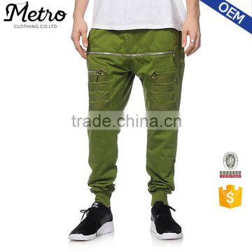 Fashion Bulk Unique Olive Front Large Zip Cargo Jogger