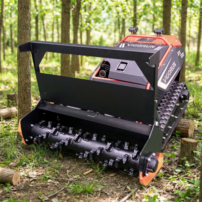 Vigorun Tech 100cm Schneidbreite 4-Takt Fernsteuerung Waldhäcksler Benzin-Kratzbohrer Raupenrasenmäher Schlagmäher