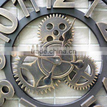 Handmade Oversized 3d Retro Rustic Decorative Luxury Art Big Gear Wooden Vintage Large Wall Clock on the Wall for Gift Most Popular photo-5