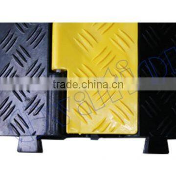 Cable Protector 2 Channel Black&Yellow Rubber Cable Cross Event Plastic Cable Channels photo-2