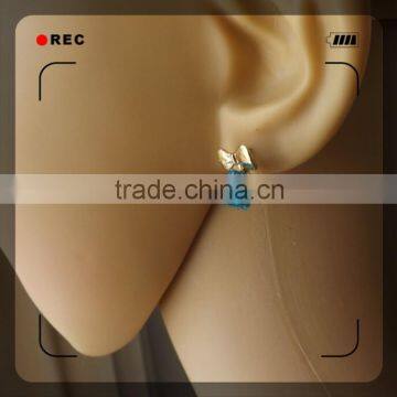 Alloy Jewelry Copper Brass Plating Goldsingle Stone Earring Designs photo-2