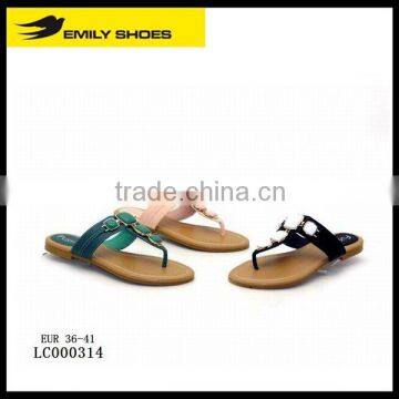 china ladies trendy high quality pu slipper with no heel